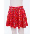 thumbnail image 3 of Lejafay Girls Flared Pleated A-Line Skirts Shiny Metallic Dance Performance Costume Cheerleading Uniform Red XS, 3 of 7