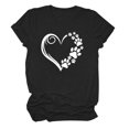 thumbnail image 2 of Pisexur Valentines Day T-shirt Top T-shirt Mode Femme Col Rond Imprimé Manches Courtes Décontracté Ample, 2 of 3