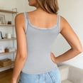 thumbnail image 4 of Relaxed Casual Lace Tank with Built-In Support for All Seasons – Sleeveless Ribbed Camisole with Padded Cups and Spaghetti Straps, 4 of 8