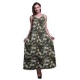 thumbnail image 1 of Bimba Robe Longue Maxi Imprimée en Rayonne pour Femmes à Bretelles Spaghetti Ajustables Boho - Très Petit, 1 of 5