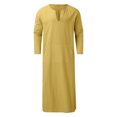 thumbnail image 5 of Ketyyh-chn99 Chemise Habillée Décontractée pour Homme Mode Décontractée pour Homme Coton Col en V Manches Longues Robe Veste Haut Jaune,G, 5 of 5