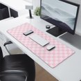 thumbnail image 4 of Chic Pastel Checkered Mouse Pad - Perfect Boho Addition to Your Home Office, Anti-Slip Rubber Base, Ideal for Computers & Laptops, 31.5x11.8in, Enhances Workspace Aesthetic, 4 of 7