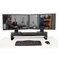 thumbnail image 4 of Rocelco 30" Premium Dual Monitor Stand with AC Power Supply & USB 2.0 Charging - Metal Laptop TV PC Riser Shelf with Keyboard Mouse Storage and Cable Management  (Black), 4 of 9