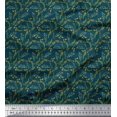 thumbnail image 1 of Soimoi Blue polyester Georgette Fabric Leaves Print Sewing Fabric Yard 52 Inch Wide, 1 of 5