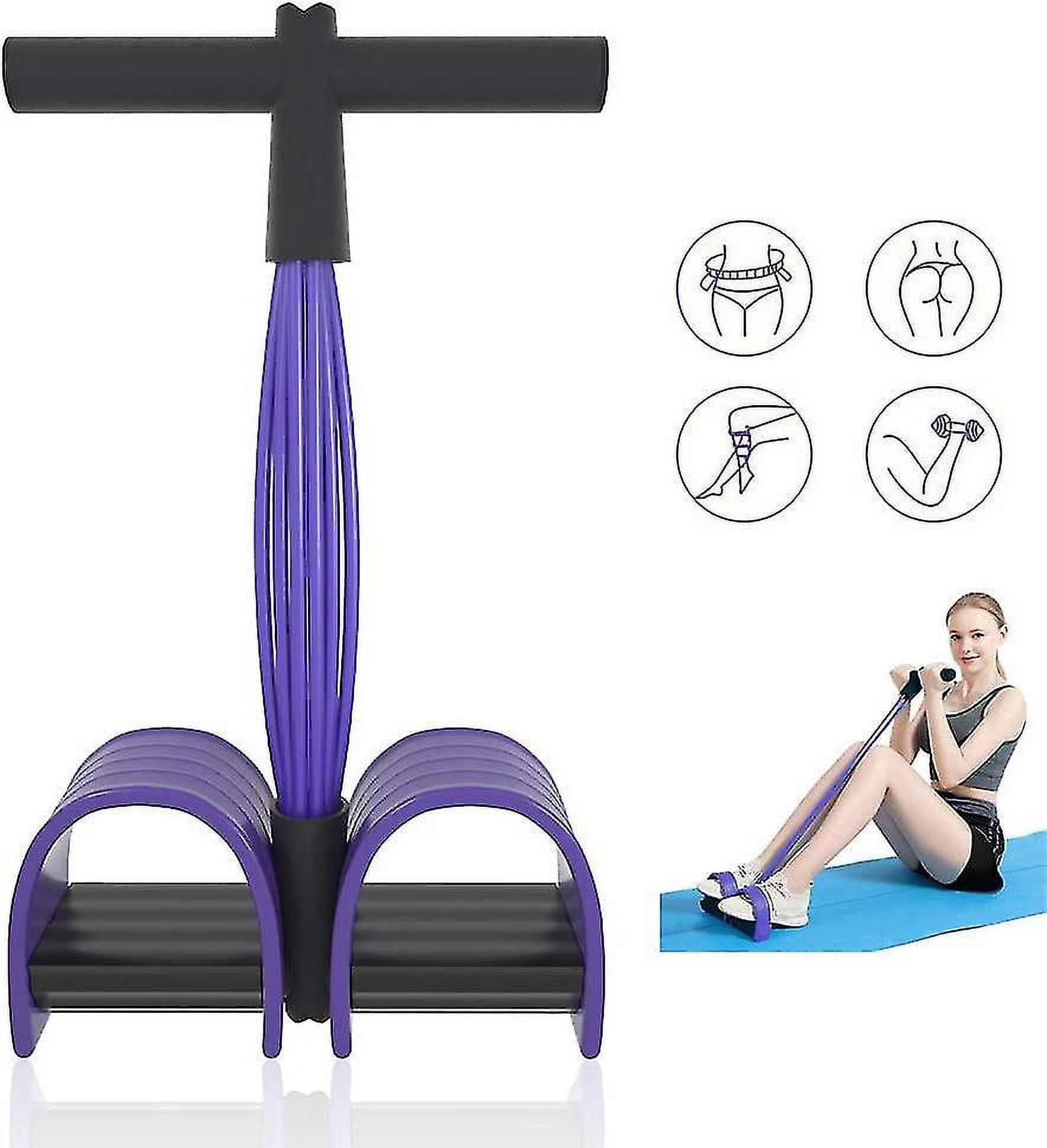 Multifunction Bands Upgrade 6 Tubes Elastic Fitness With Pedals Handles Latex Stretch Ropes Resistance Equipment(purple)