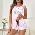 thumbnail image 2 of Kcodviy New Women's Printed Tank Pajamas for Mom Top Shorts Pajamas Ladies Button Pajamas Homewear Robe and Pajama Set for Women Pajama Pants Petite Short Pajama, 2 of 5