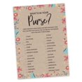 thumbnail image 2 of Inkdotpot Wedding Shower Bachelorette Party Bulk ActivityGameCardsWhats In Your Purse Bridal ShowerGame 50-Pack Rustic Kraft Floral, 2 of 7