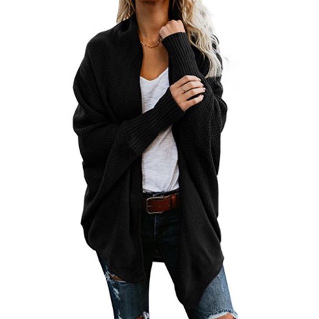 PVCS Cardigan Uni à Manches Longues pour Femmes, Manteau Blouse Haut Décontracté d'Automne
