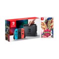 thumbnail image 1 of Nintendo Switch Red/Blue Joy-Con Console Bundle with Pokémon Shield NS Game Disc - 2019 New Game!, 1 of 8