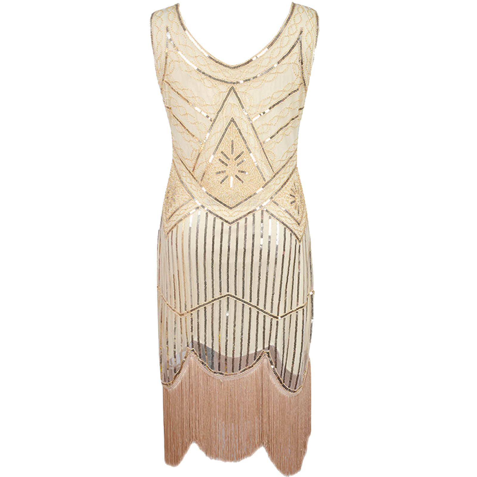 Plus Size Vintage 1920s Flapper Tassel Great Evening Party Cocktail Dress