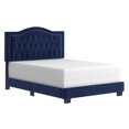 thumbnail image 1 of Modern Velvet Upholstered 54" Double Bed in Blue, 1 of 7