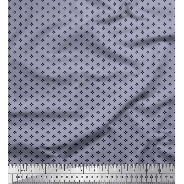 Soimoi Velvet Fabric Geometric Star Shirting Print Fabric by The Yard 58 Inch Wide