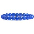 thumbnail image 1 of Blue Agate Gemstone 8mm Round Beads Stretch Bracelet 7 Inch Unisex, 1 of 1