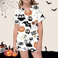 thumbnail image 2 of WEAIXIMIUNG Ensemble de Pyjama pour Enfants, Loisirs, Imprimé, Col à Boutons, Haut à Manches Courtes, Short 100, 2 of 5