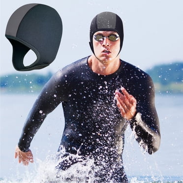 TIMIFIS Nylon Swim Cap 3mm Neoprene Diving Hood Snorkeling Mask Sun Protection Fast Dry Warm Windproof Swim Hat for Men Women Full Face Coverage for Surfing Swimming Winter Sports Swimming