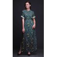thumbnail image 4 of Bimba Robe Longue Maxi en Rayonne à Imprimé Floral de Feuilles pour Femmes avec Fente Latérale-Petit, 4 of 6