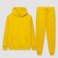 thumbnail image 4 of Weiqiqre Sweat Suits for Men Solid Color Loose Fit Basic Pullover Hoodies Sweatshirt Sport Jogging Suits, 4 of 7