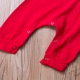 thumbnail image 4 of Barboteuse de Noël pour Tout-Petits Garçons Filles + Ensemble Chapeau Manches Longues Col Elf Rouge Combinaisons 2 Pcs, 4 of 6