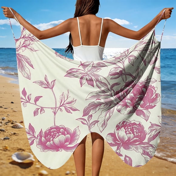 Staron Women's Beach Cover Up Sarong Wrap Dress Sheer Draped High Slit Adjustable Strap Casual Vacation Resort Wear, White 5XL