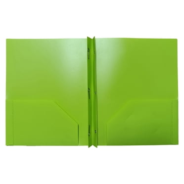 ZTTD Plastic Folder with Prongs 2 Pocket, 1 Pack Green Plastic Folders with Pockets and Prongs, Letter Size, Heavyweight Poly Prong Folders