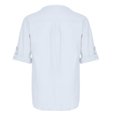 thumbnail image 3 of T-Shirt Ample en Coton et Lin à Manches Courtes Col en V pour Hommes, 3 of 5
