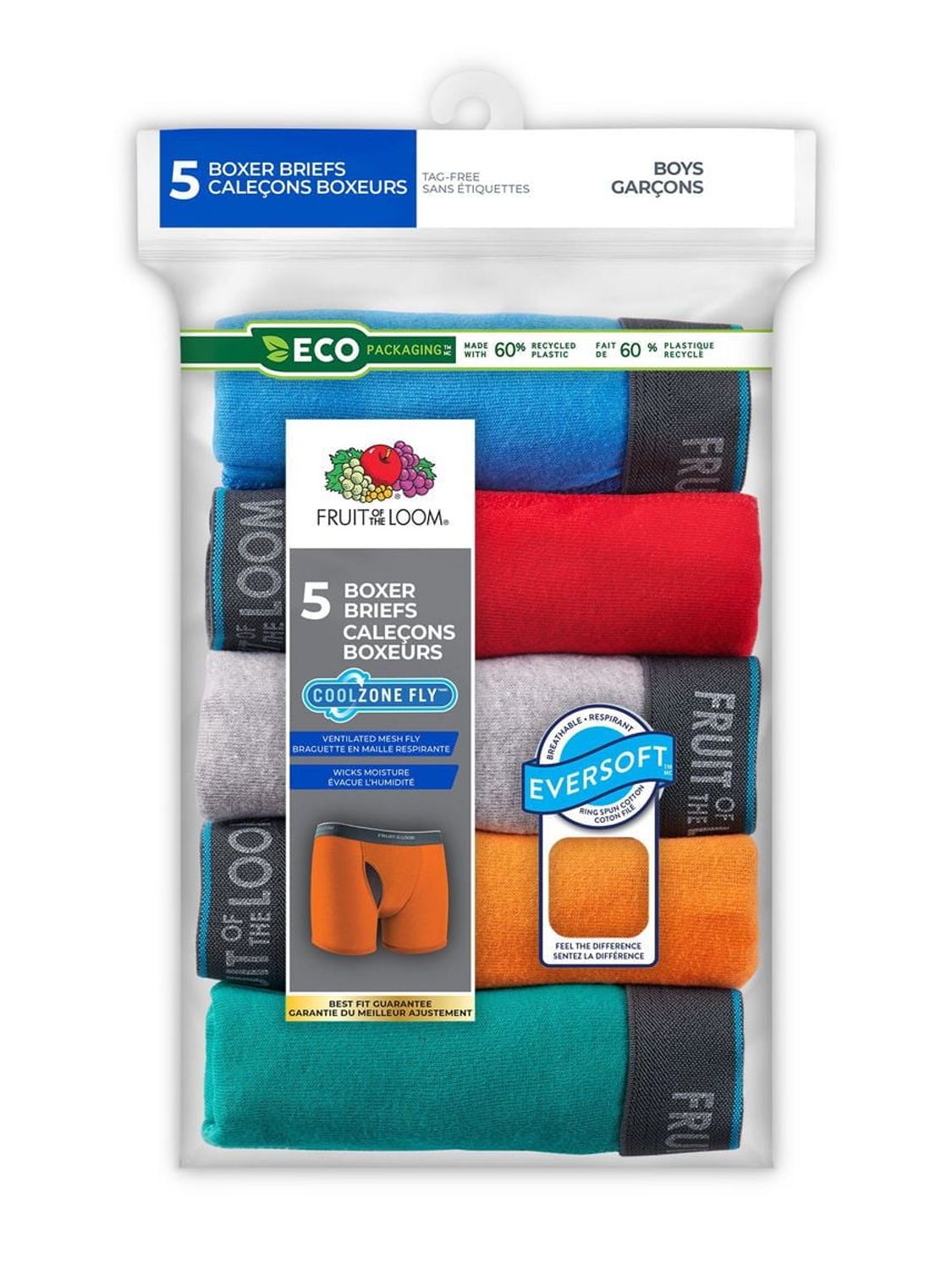 Caleçons boxeur pour garçons de Fruit de Loom, paq. de 5