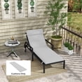 thumbnail image 2 of Outsunny Outdoor Lounge Chair Cushion with Back Ties, Light Grey, 2 of 10