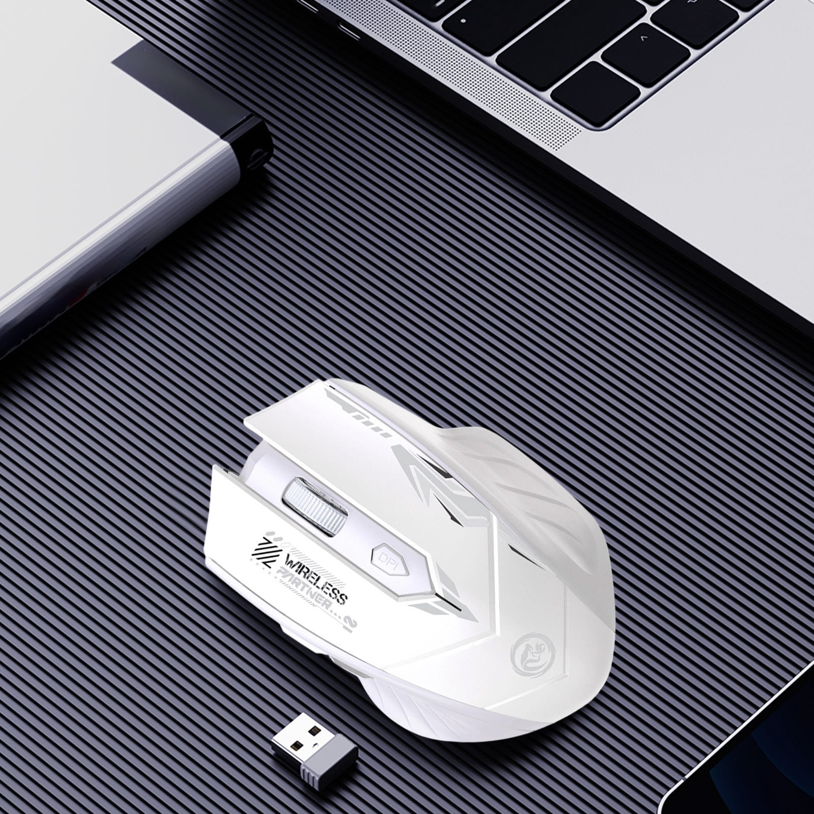 Czzoypi Wireless Bluetooth Mouse, 2.4G Wireless Gaming Mouse with 6 DPI Buttons, Type-C Fast Charging Office Mouse 3600DPI, Rechargeable Silent Ergonomic Computer Laptop PC Accessories, Gray