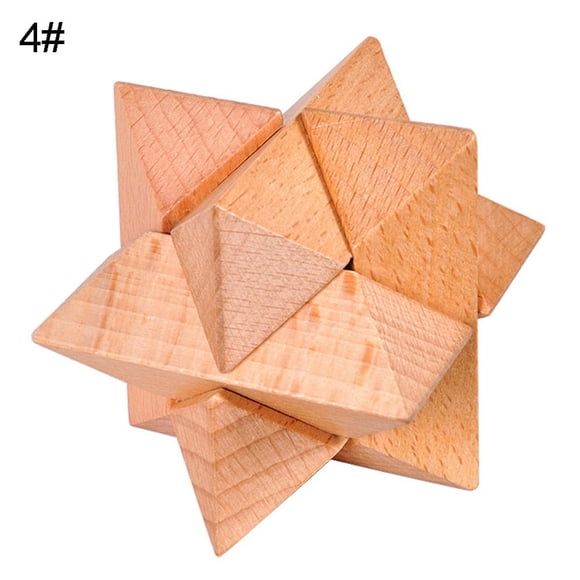 HLONK Classic Wooden Puzzle Cube Ball Kongming Luban Lock Brain Teaser Adult Toy