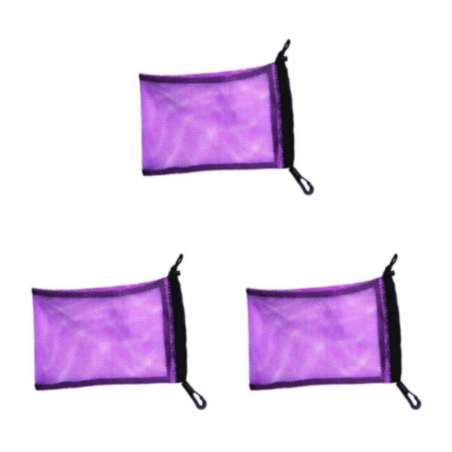 maskred Compact Dive Swimming Drawstring Mesh Bag for Diving Snorkel Gear Purple 9 Inch x 6.5 Inch 3Set