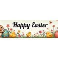 thumbnail image 4 of Adorable Bunny Chick Easter Banner with Flowers Eggs Background Party Decorations Photo Props Easter Celebration Spring Festival Home Decor, 4 of 4