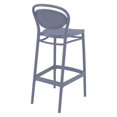 thumbnail image 2 of Compamia Marcel Contemporary Resin Indoor Outdoor Bar Stool - Set of 1, Dark Gray, 2 of 5