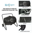thumbnail image 2 of KoolScapes 50-Gallon Tumbling Composter Bin, Rotatable Wheeled Composting System for Garden, Easy Waste Recycling, Black, 2 of 7