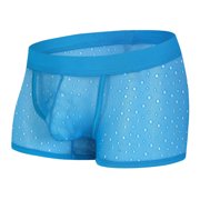 FhsagQ Underwear Breathable Underwear for Men Long Male Casual Solid Hole Underwear Pant Nylon Knickers Comfortable Men Underwear Briefs Mens Underwear Trunks Pack Comfortsoft Blue XL