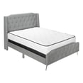thumbnail image 4 of Monarch Specialties Bed, Queen Size, Platform, Bedroom, Frame, Upholstered, Linen Look, Metal Legs, Grey, Chrome, Transitional, 4 of 7