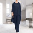 thumbnail image 2 of Ensemble de Robe 3 Pcs pour Femmes Basique en Chiffon Surdimensionné Tenue de Vacances (Marron S), 2 of 6
