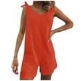thumbnail image 2 of Styesk Shorts pour Femmes Mode Femme Été Uni Poche Décontracté Sans Manches Combinaison à Bretelles, 2 of 7
