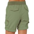 thumbnail image 2 of Innerwin Shorts Summer Casual Ladies Cargo Work Short Stretch Linen Army Green S, 2 of 7