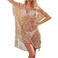 thumbnail image 2 of Beach Sorties de Plage Mode Femme Col Rond Manches Courtes Ample Ajouré Beach Swimsuit Blouse Maillots de Bain Sorties de Plage for Femme sur Clearance, 2 of 8