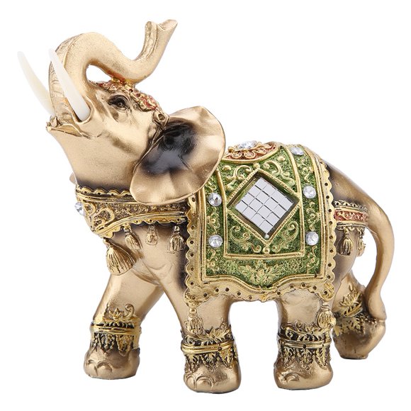 Greensen Lucky Feng Shui Green Elephant Statue Sculpture Wealth Figurine Gift Home Decoration ,Feng Shui Elephant Statue,Elephant Statue