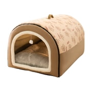 TopLLC Dog Bed House 2 Ways To Use Indoor Dog House For Cats And Small Dogs With Mat Removable And Washable Cover House And Non-Slip Bottom