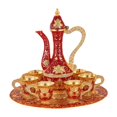 thumbnail image 2 of Ensemble Européen Pichet en Verre Métal Ensemble Vaisselle Antique Turc Ensemble Vintage Doré Rouge, 2 of 9