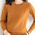 thumbnail image 4 of Duoif Chandails pour Femmes Chandails Légers Tendance pour Femmes Manches Longues Col Rond Léger Doux Tricoté Chandail Blouse Tricotée Chandails pour Femmes Hauts pour Femmes Orange TG, 4 of 6