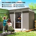 thumbnail image 4 of Outsunny 7' x 3.6' Metal Outdoor Storage Shed w/ Sliding Doors Light Grey, 4 of 10