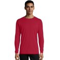 thumbnail image 1 of Hanes T-Shirt en Coton à Manches Longues pour Hommes Perfect-T Lot de 2, S, Rouge Profond, 1 of 4