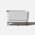 thumbnail image 1 of Veradek Demi Series Raised 30" Long Plastic-Stone Planter - (White/Brown, 1 Pack), 1 of 8