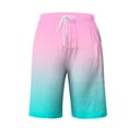 thumbnail image 4 of Plebaso Womens Casual Shorts Knee Length Drawstring Shorts Gradient Color Summer Wide Leg Shorts S-5XL, 4 of 6