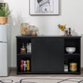 thumbnail image 2 of Costway Kitchen Storage Cabinet Sideboard Buffet Cupboard Wood Sliding Door Pantry Black, 2 of 10