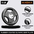 thumbnail image 3 of MAGMA Virgin Rubber 2-Inch Cast Iron Olympic Grip Plates, for Strength Training, Weightlifting, Muscle Toning, Weight Loss & Crossfit, 3 of 9