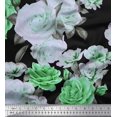 thumbnail image 1 of Soimoi Feuilles de Voile de Coton et Décor de Fleurs Roses Tissu Imprimé Yard 42 Pouces de Large, 1 of 3
